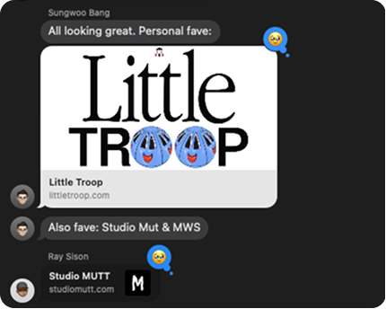 Friends recommending Little Troop and Studio MUTT