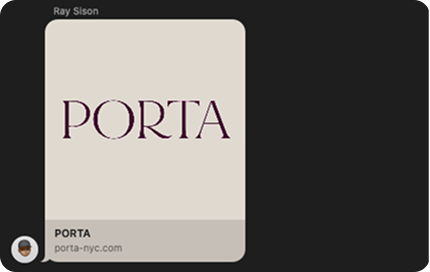 Friend recommending PORTA